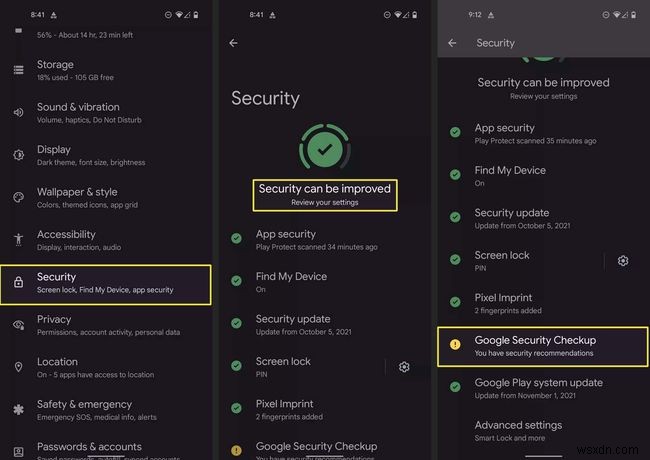Android12セキュリティハブにアクセスする方法 