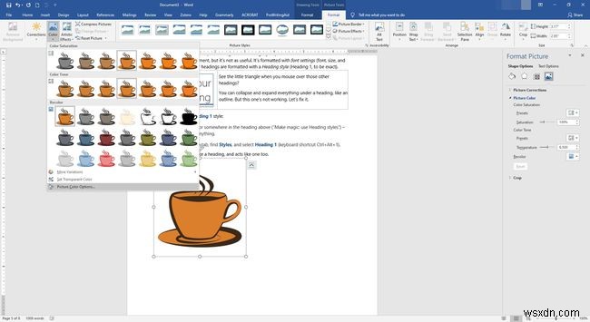 MicrosoftOfficeで画像の色を変更する方法 