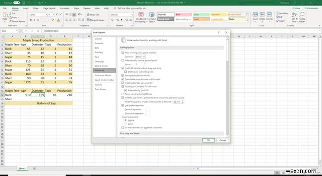 Excelでスクロールバーの非表示/再表示と垂直スライダー範囲のリセット 