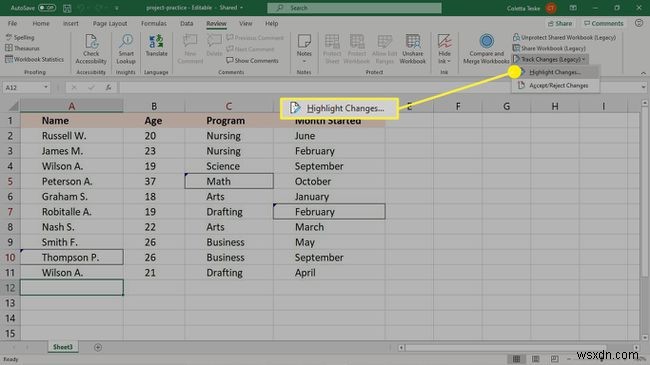 Excelで変更の追跡を使用する方法 