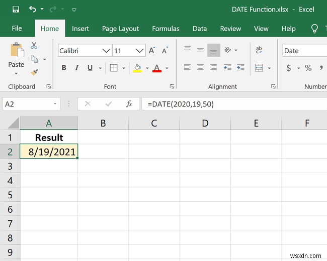 ExcelのDATE関数の使用方法 
