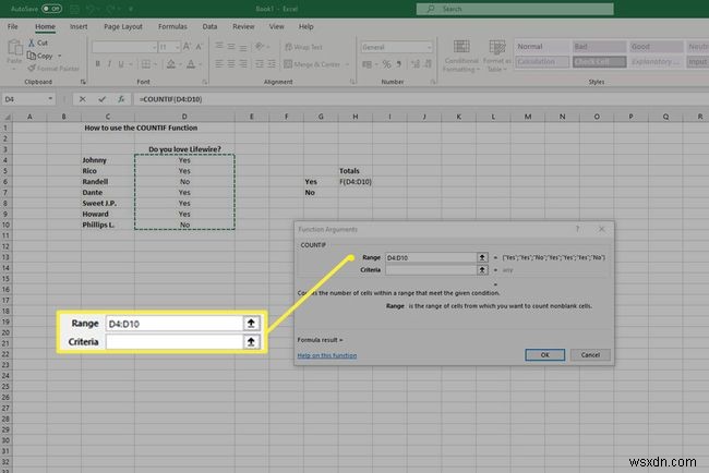 ExcelでCOUNTIF関数を使用する方法 