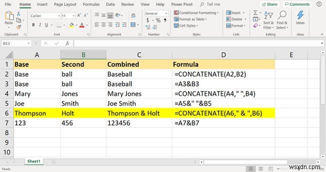 ExcelのCONCATENATE関数を使用してセルを結合する方法 
