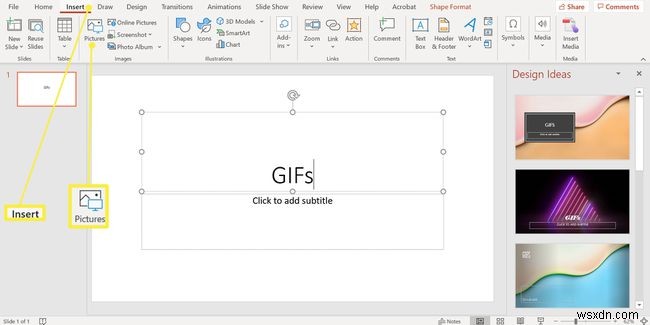 PowerPointにGIFを配置する方法 