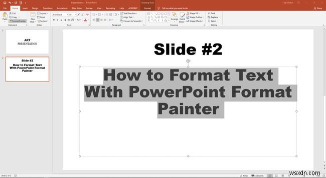 PowerPointフォーマットペインタでテキストをフォーマットする方法 