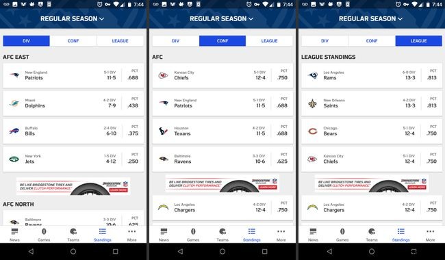 NFLモバイルアプリの使用方法 