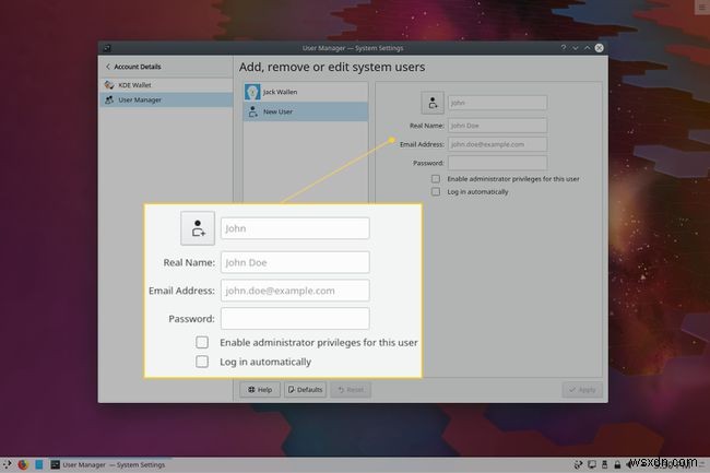 KDEPlasmaデスクトップからLinuxにユーザーを追加する方法 