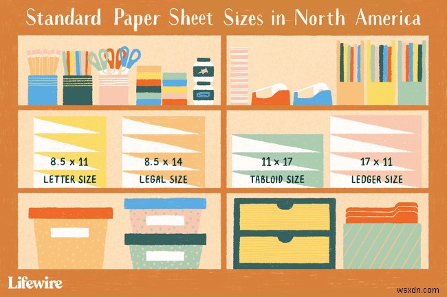 北米の標準用紙サイズ 