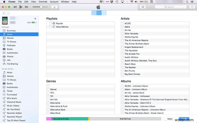 iTunes Sync：特定の曲だけを同期する方法 