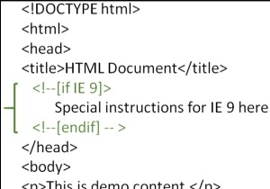 HTMLで条件付きコメントを作成するにはどうすればよいですか？ 