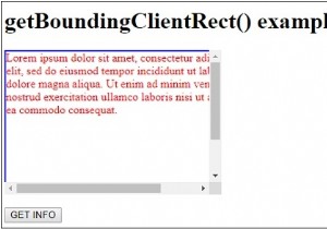 HTML DOM getBoundingClientRect（）メソッド 