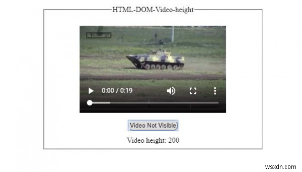 HTMLDOMビデオの高さプロパティ 