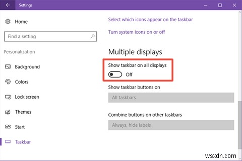 Windows10で2番目のモニターのタスクバーを非表示にする方法 