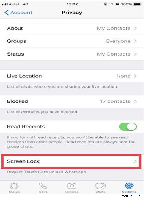 iPhone で指紋認証または FaceID を使用して WhatsApp をロックする方法