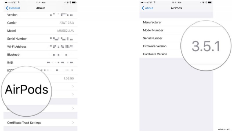 Apple AirPods のファームウェアが更新されているかどうかを確認する方法
