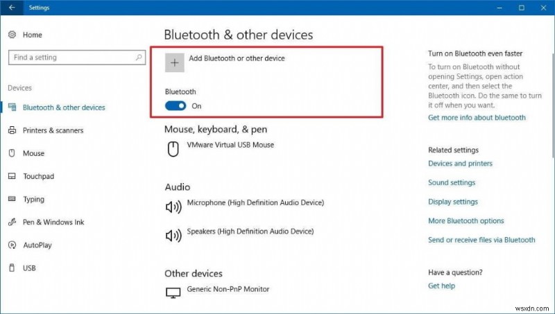 Windows 10 で Bluetooth を使用する方法