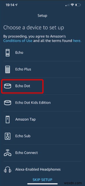 時計で Amazon Echo Dot を設定する方法
