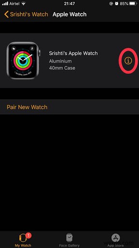 Apple Watch の (I) アイコンとは? Apple Watch のすべてのアイコンと記号のガイド。