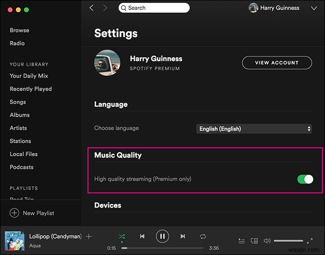 Spotify で高品質の音楽をストリーミングする方法