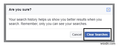 Facebook で検索履歴をクリアする方法