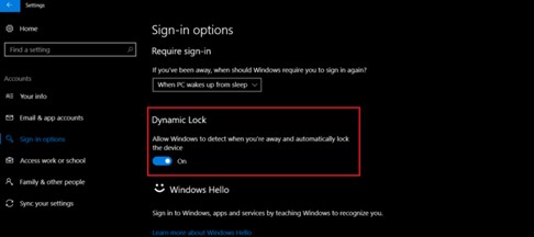 ダイナミック ロック機能で Windows 10 を保護する方法
