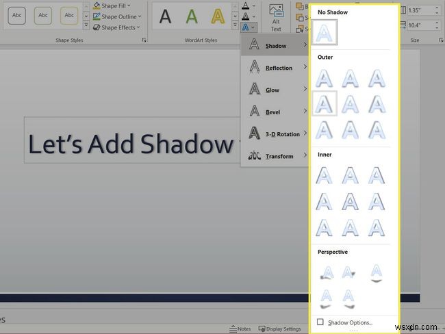 PowerPointでテキストに影(シャドウ)を付ける3つの方法