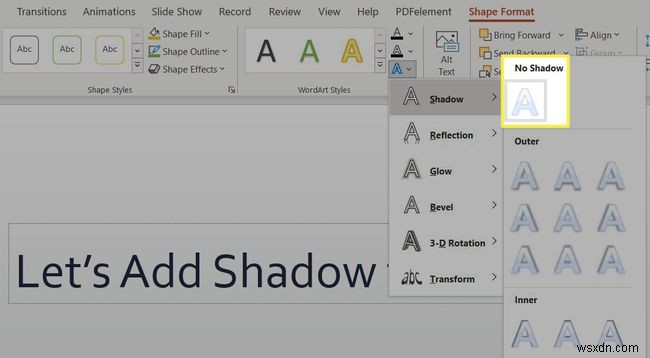 PowerPointでテキストに影(シャドウ)を付ける3つの方法