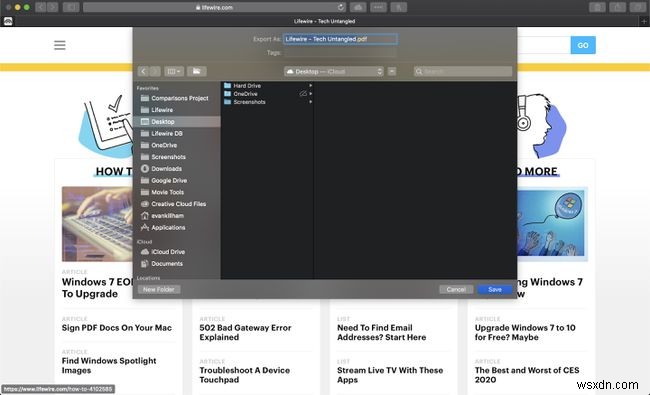 MacのSafariでWebページをPDFとして保存する方法