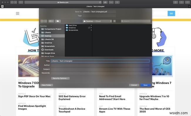 MacのSafariでWebページをPDFとして保存する方法