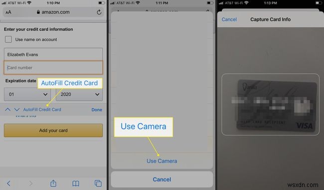 iPhoneのSafariでクレジットカード番号をスキャンする方法