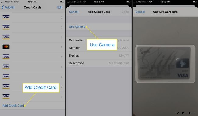 iPhoneのSafariでクレジットカード番号をスキャンする方法