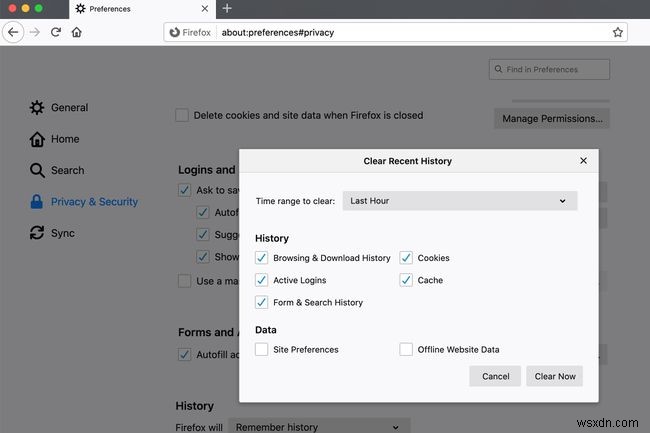 Firefoxで閲覧履歴とプライベートデータを管理・消去する方法