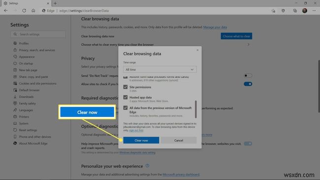 Microsoft Edgeをリセットする方法【設定の初期化と個人データの削除】