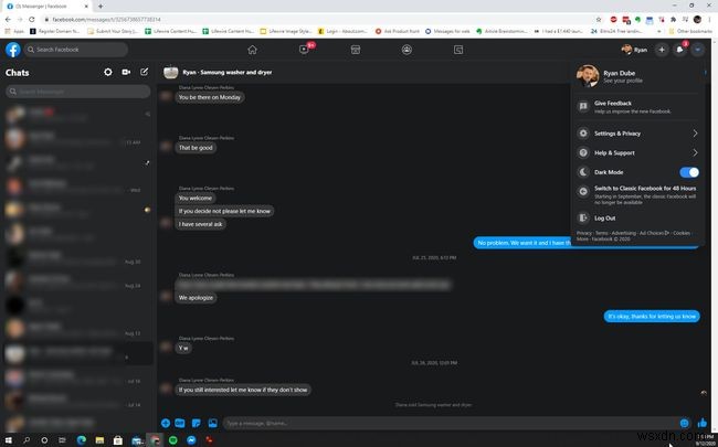 Facebook Messengerのダークモードをオンにする方法【PC・ブラウザ・スマホ対応】