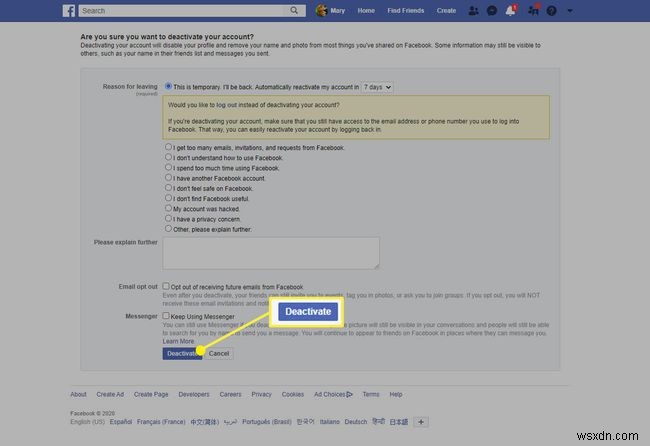 Facebookアカウントを一時的に無効化する方法【PC・スマホ対応】