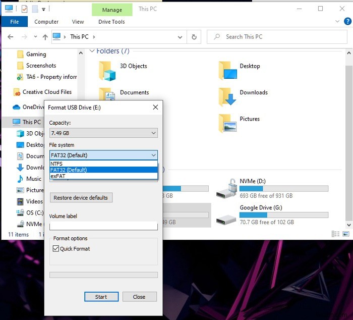 WindowsでドライブをFAT32形式にフォーマットする方法【標準ツール・PowerShell・フリーソフト】