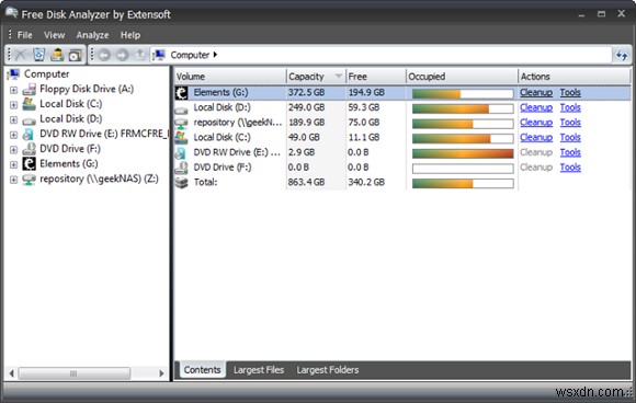 もうひとつの優秀なディスク容量アナライザー「Free Disk Analyzer」徹底解説