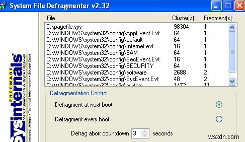 PageDefragでWindowsのシステムファイルをデフラグする方法