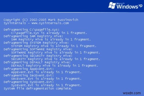 PageDefragでWindowsのシステムファイルをデフラグする方法