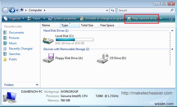 VirtualBoxでUbuntuホストとWindows Vistaゲストのファイル共有を設定する方法