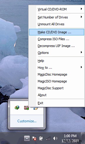 MagicDiscでWindowsのディスクイメージを作成・マウント・アンマウントする方法