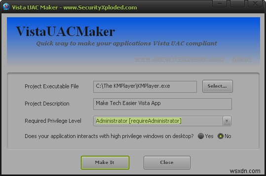 VistaUACMakerでXP向けアプリをWindows Vista・7対応に変換する方法