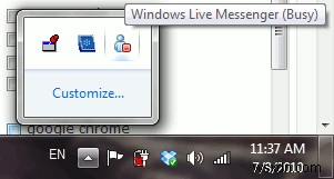 【Windows 7】Windows Live Messengerを通知領域(タスクトレイ)に最小化する方法