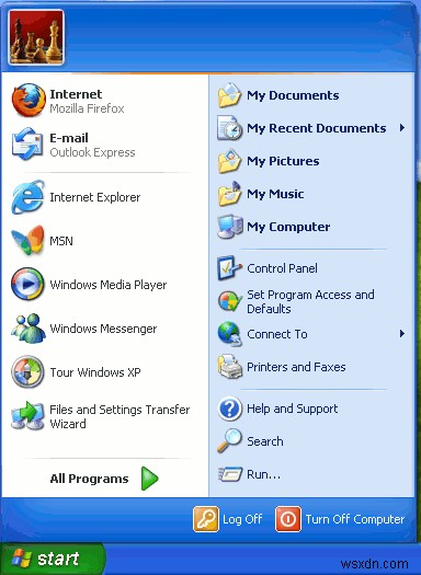 【スニペット】Windows XPのスタートメニューからユーザー名を非表示にする方法
