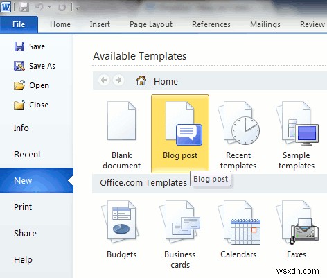 Word 2010をオフラインブログエディターとして活用する方法