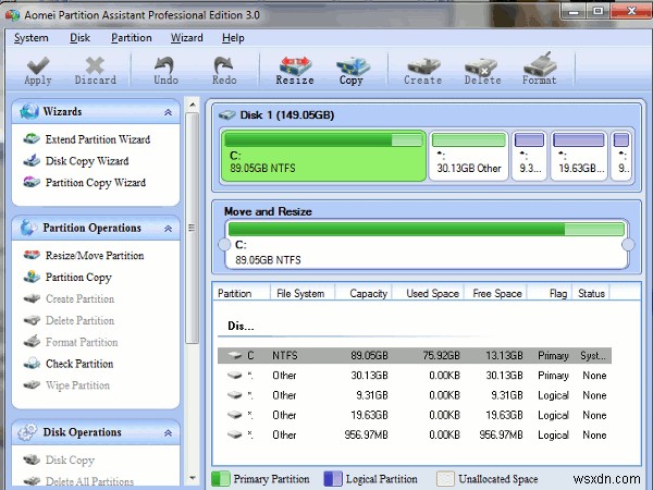 AOMEI Partition AssistantでWindowsパーティションの拡張・移動・サイズ変更を簡単操作|無料版とプロ版の違いも解説