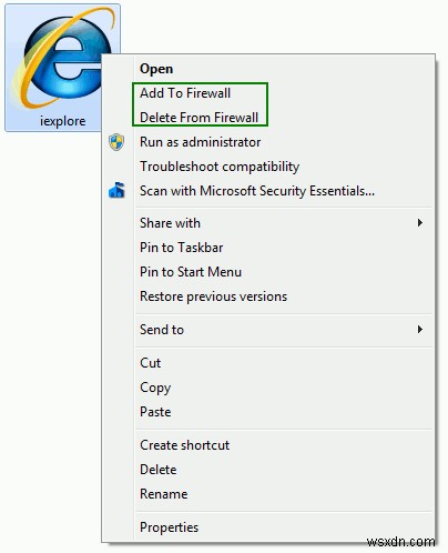 右クリックメニューからアプリのインターネット接続をブロックする方法【Windows 7】