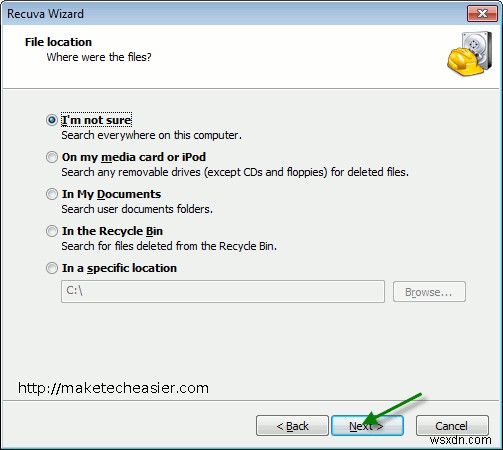Windows 7でRecuva Portableを使って削除されたファイルを復元する方法