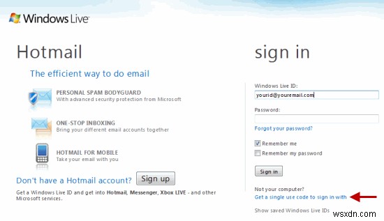 Windows Liveアカウントのシングルサインオン(使い捨て)コードを取得して安全にログインする方法