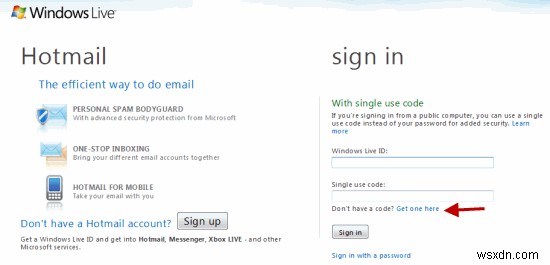 Windows Liveアカウントのシングルサインオン(使い捨て)コードを取得して安全にログインする方法